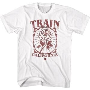 Train California Rose White Adult T Shirt
